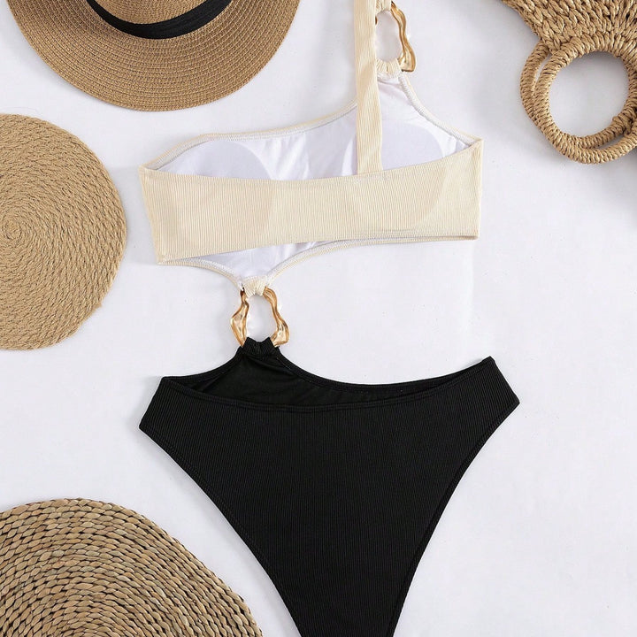 Damen Einseitiger Bikini mit modischem Ringdetail Drune
