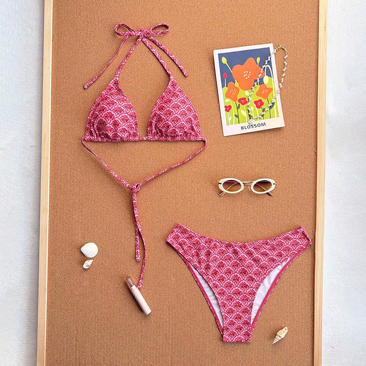 Damen Triangel-Bikini mit dekorativen Punkten Drune