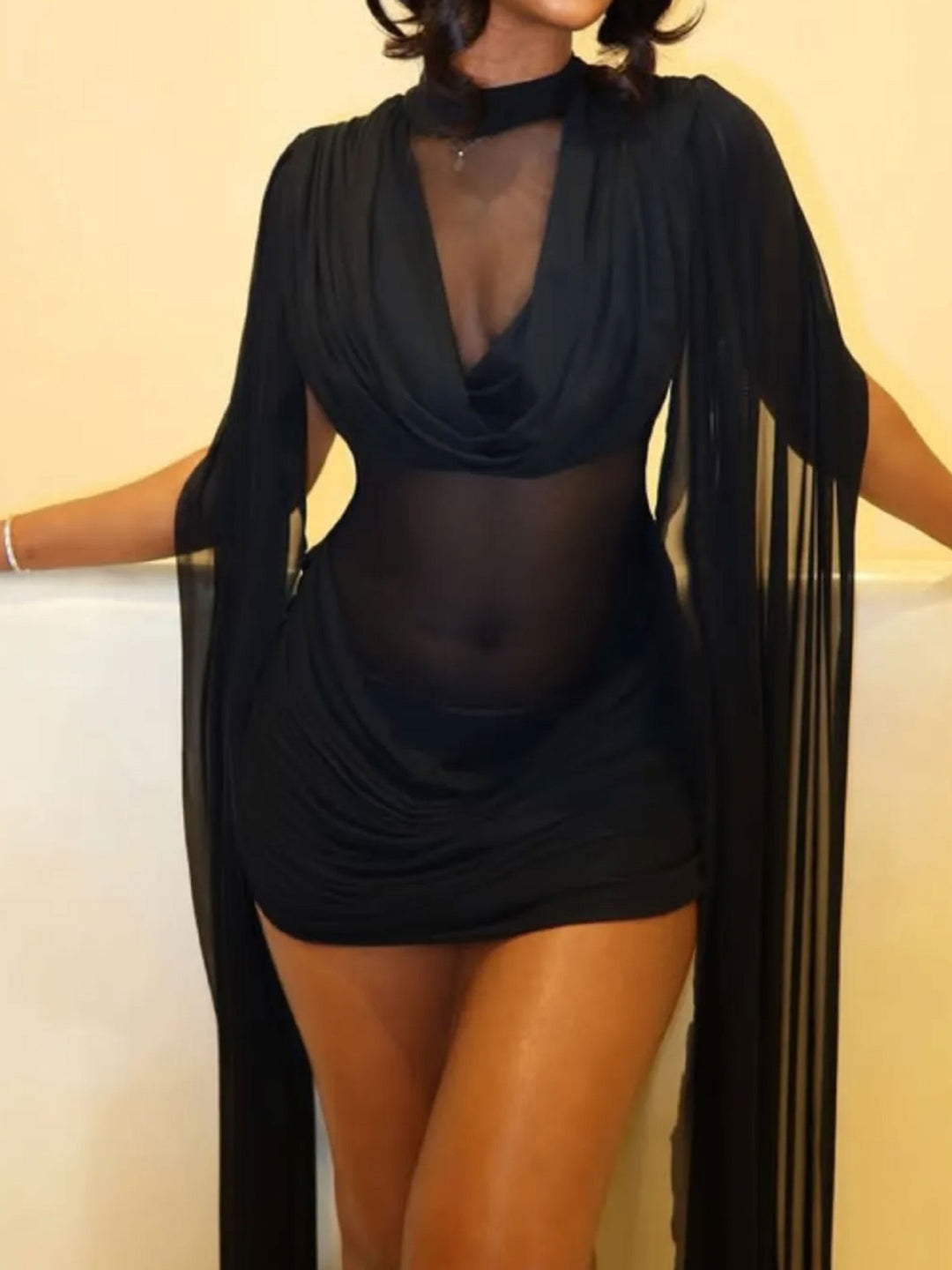 Damen Elegantes Wickelkleid mit fließendem Stoff und edlen Drapierungen Drune
