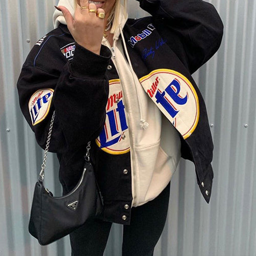 Damen Oversized Collegejacke Drune