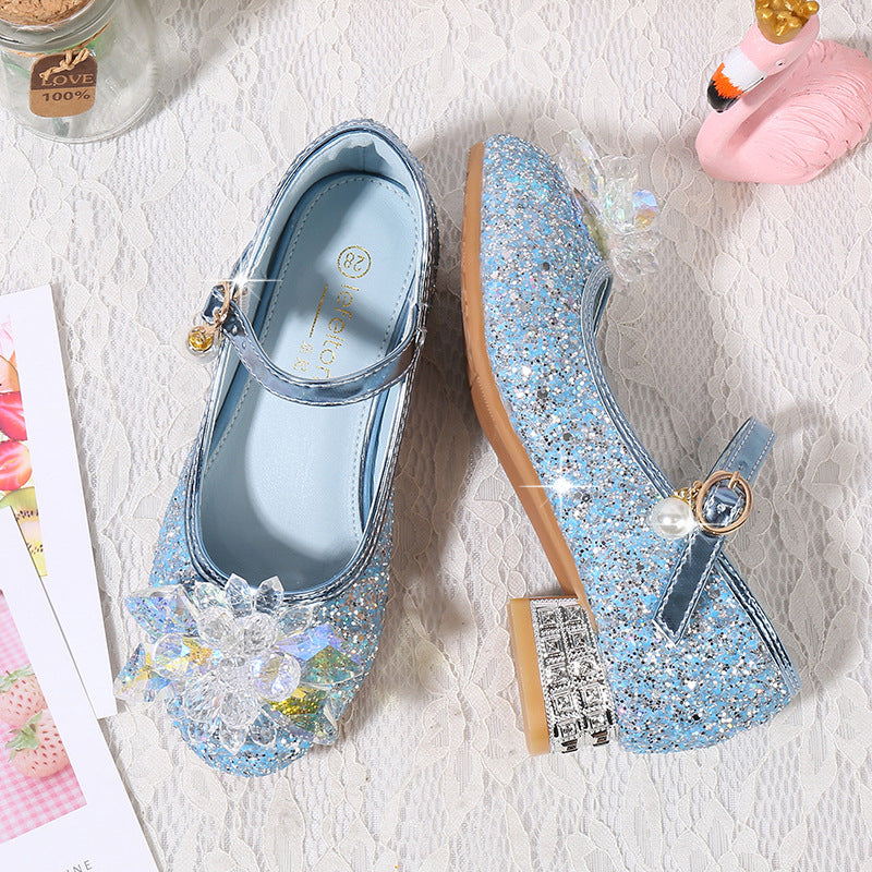 Mädchen Ballerinas mit funkelnden Kristallblüten und Glitzer Drune