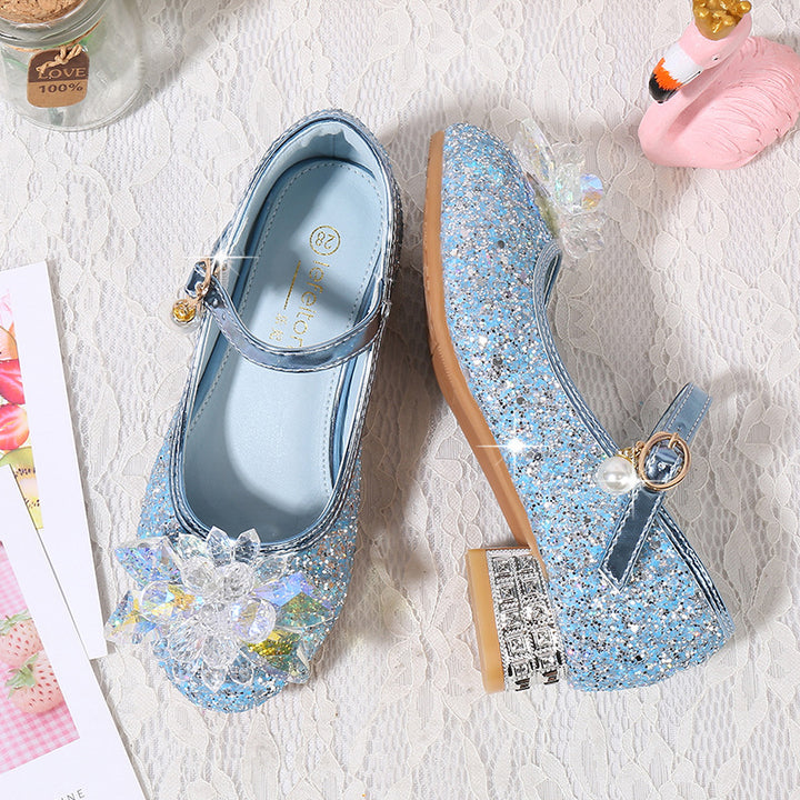 Mädchen Ballerinas mit funkelnden Kristallblüten und Glitzer Drune