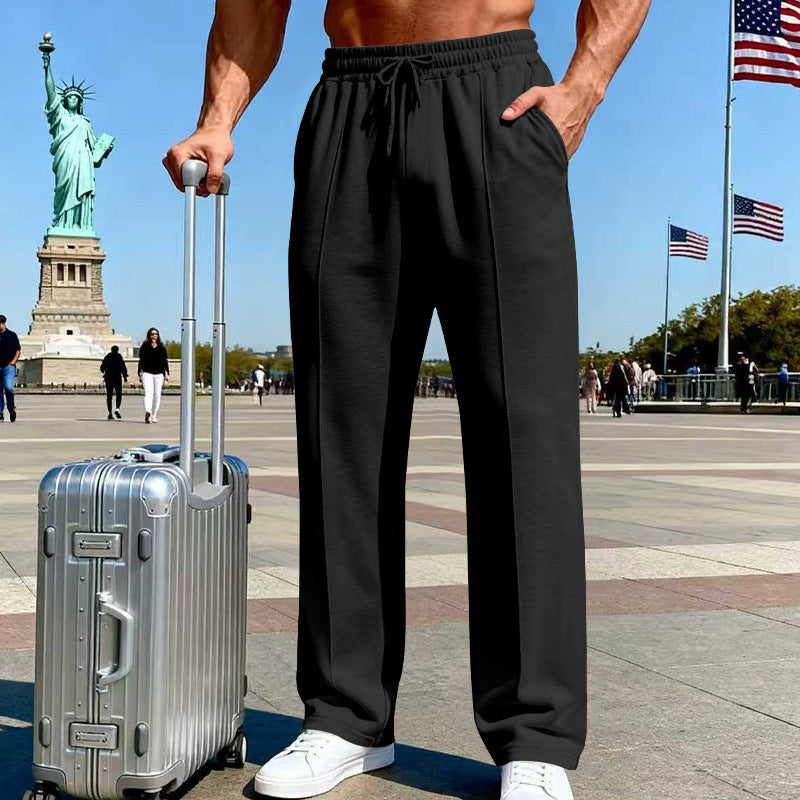 Herren nan weite Relax-Jogginghose mit Bügelfalte, elastischem Tunnelzugbund und seitlichen Eingrifftaschen Drune