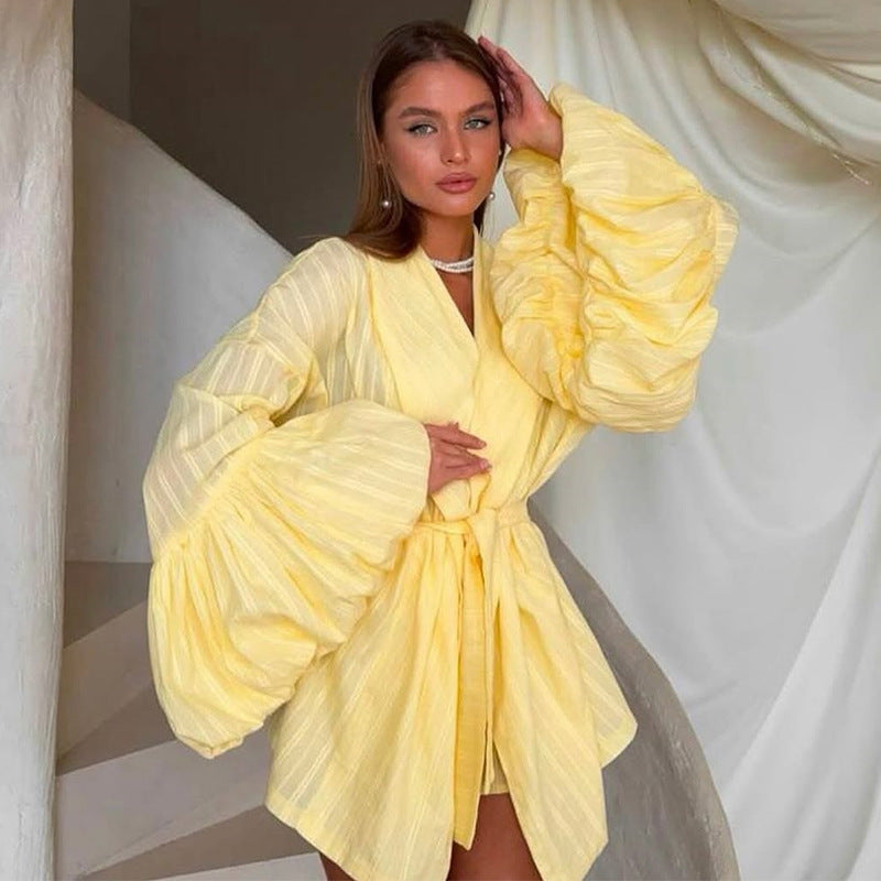 Damen eleganter Kimono mit voluminösen Ärmeln Drune