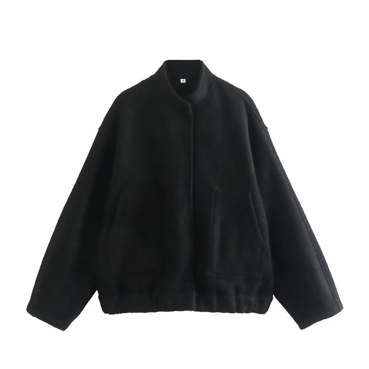 Damen lässige Oversized-Jacke aus hochwertigem Stoff Drune
