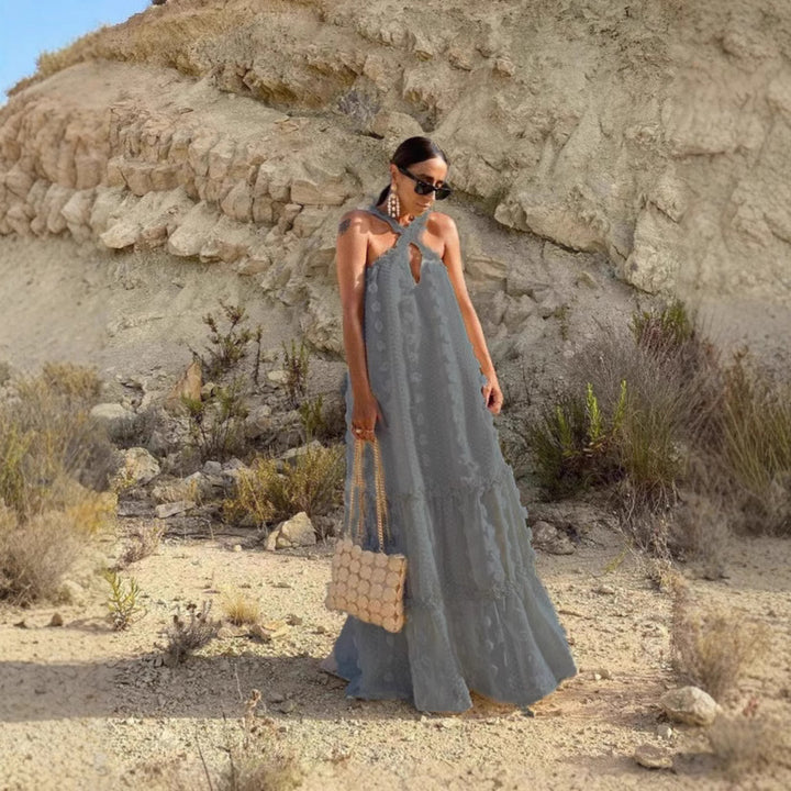 Damen luftiges Sommerkleid mit voluminösem Rock Drune