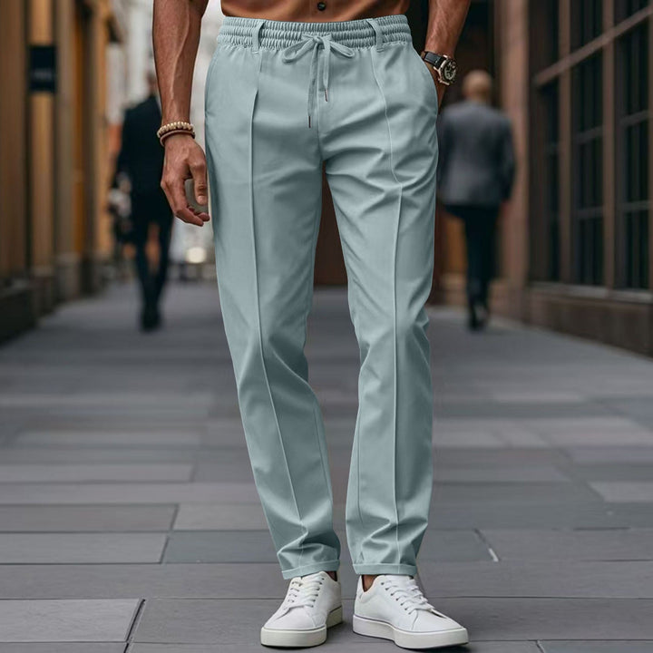 Drune | Herren Gerade Passform Elastischer Bund mit Kordelzug Weicher Baumwollmix