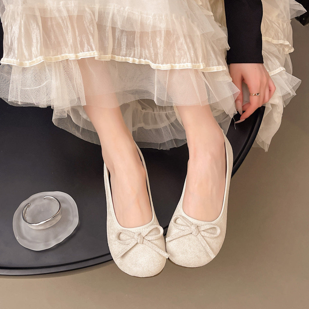 Damen Komfortable Ballerinas mit dekorativen Schleifen und hochwertigem Obermaterial Drune