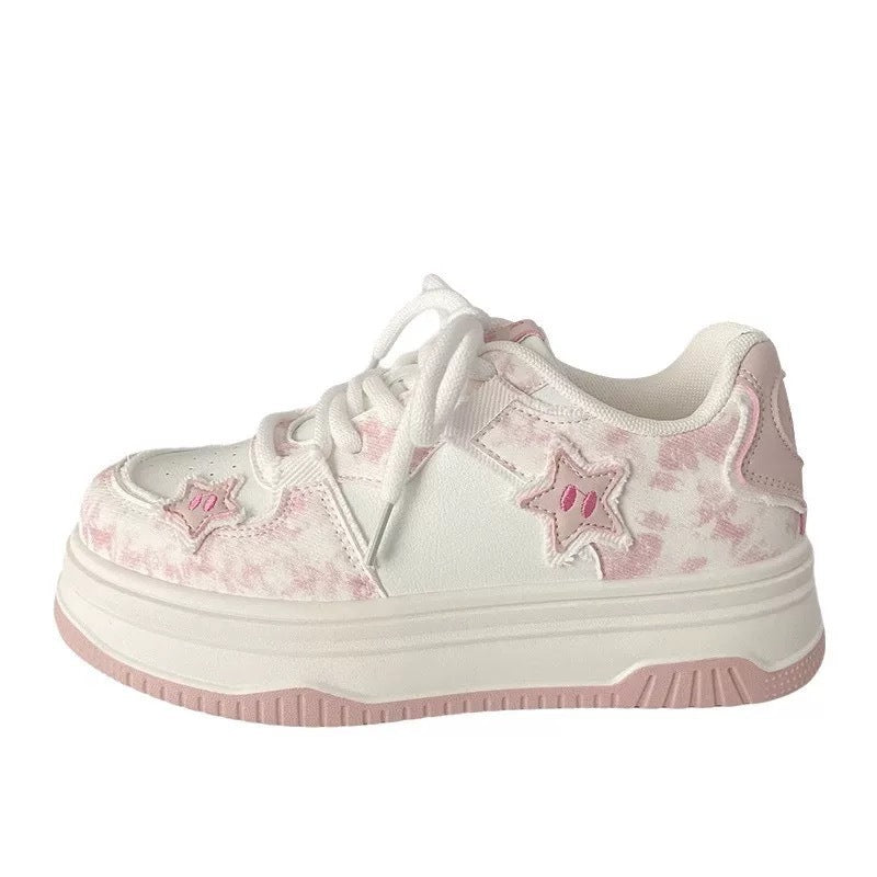 Damen Modische Sneakers mit Sternen-Applikationen Drune