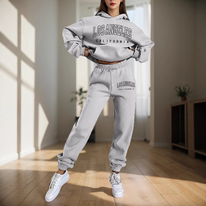 Damen Freizeit Hoodie und Jogginghose Set Drune