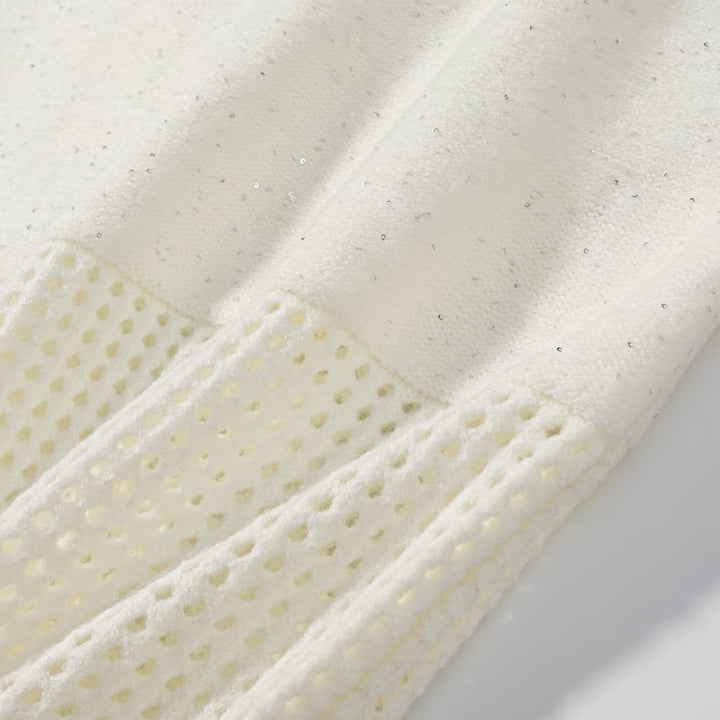 Damen Strickdress mit modernem V-Ausschnitt und elastischem Bund Drune