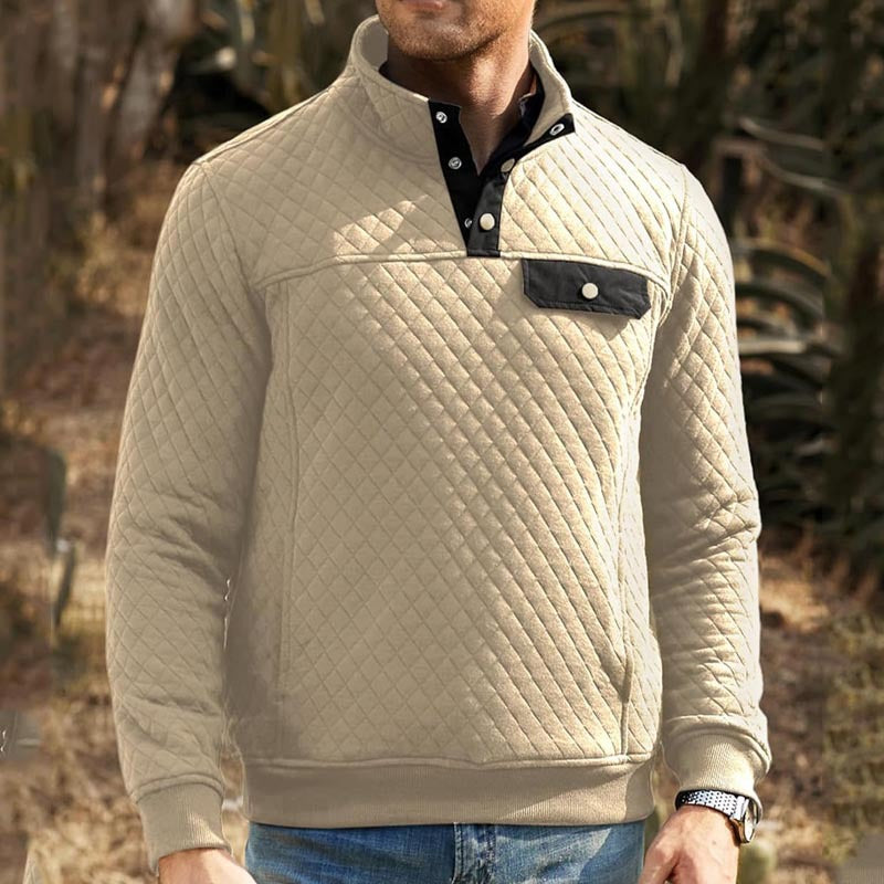 Herren Stepppullover mit Brusttasche und kontrastierenden Details Drune