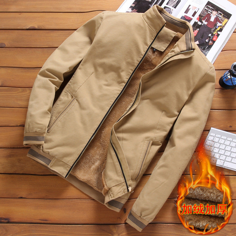Herren nan gefütterte Winterblousonjacke mit weichem Teddyfutter, winddichter Außenhülle und verdecktem Zweiwege-Reißverschluss Drune