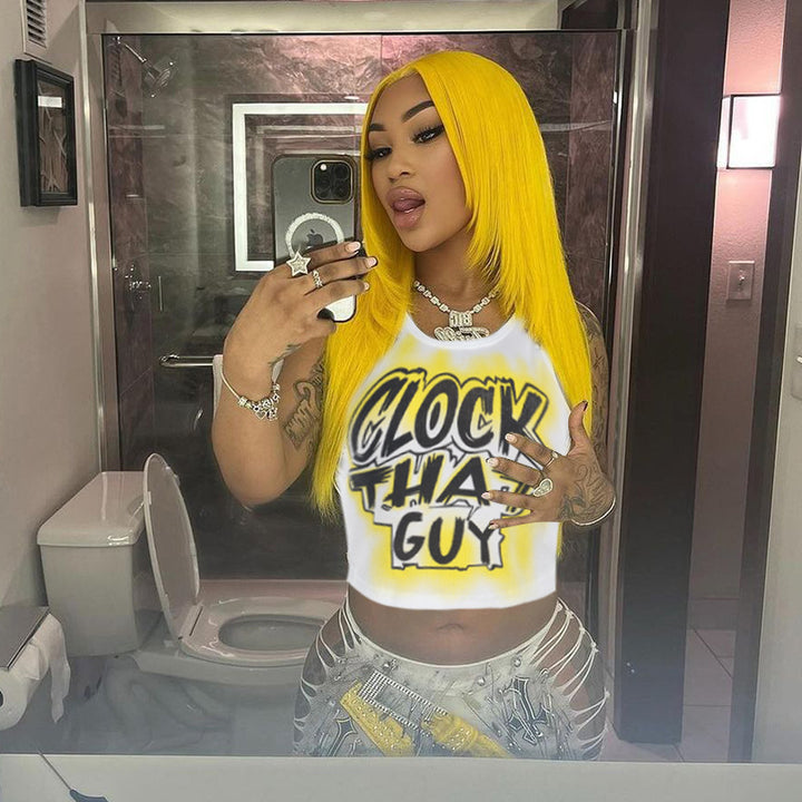 Damen Lockere T-Shirt mit Aufdruck und lässigem Schnitt Drune