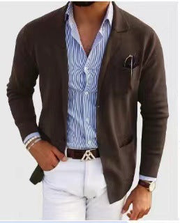 Herren sportlicher Strickblazer mit feiner Struktur und praktischen Taschen Drune