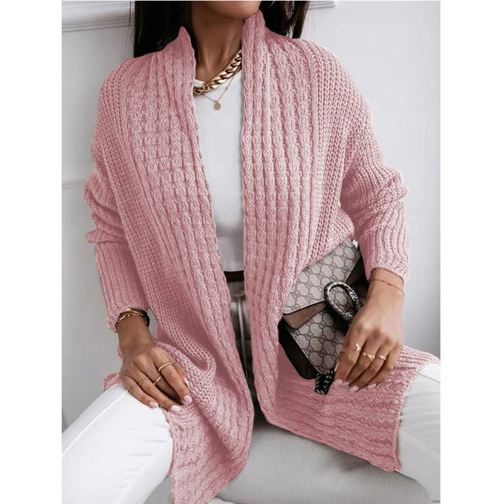 Damen Grobstrick Cardigan mit offenem Schnitt und modischem Strukturdesign Drune