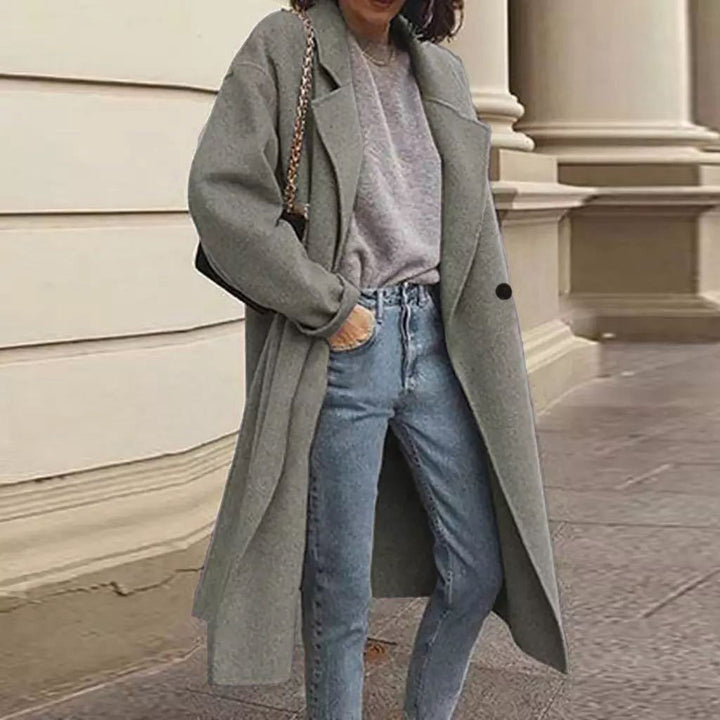 Damen Oversized Wollmantel mit klassischem Revers und modischem Schnitt Drune