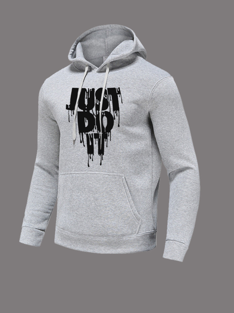 Damen sportlicher Kapuzenpullover mit grafischem Druck und Kängurutasche Drune