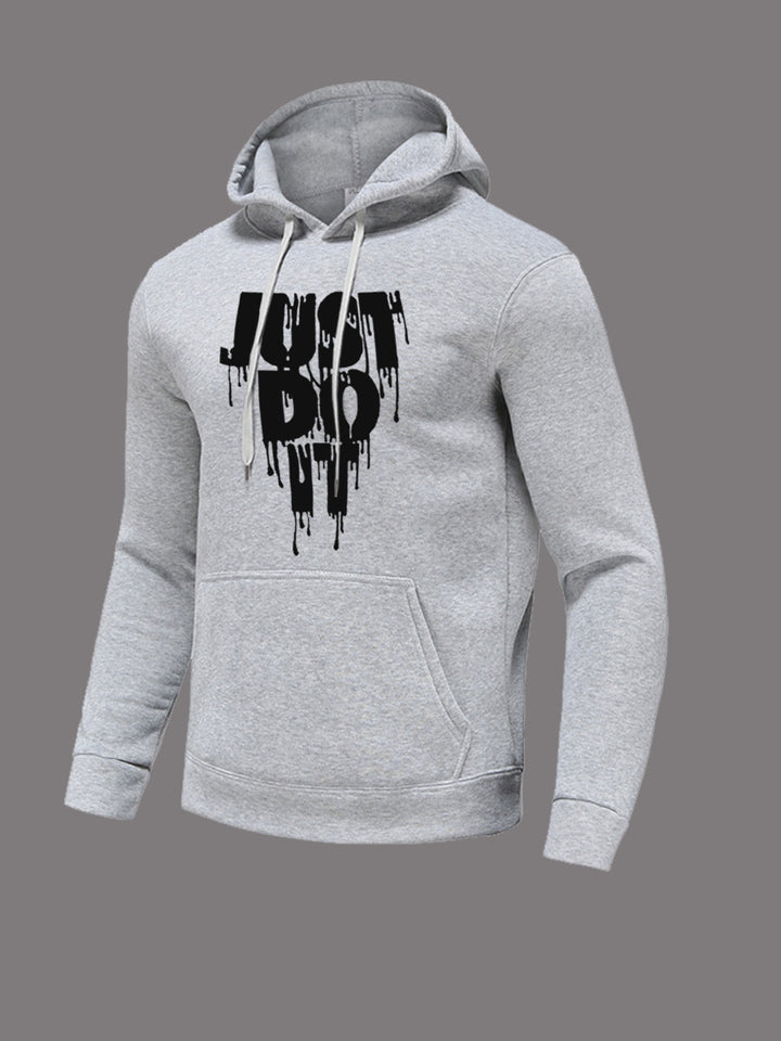 Damen sportlicher Kapuzenpullover mit grafischem Druck und Kängurutasche Drune
