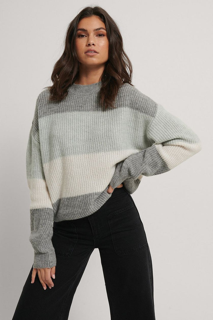 Damen gemütlicher Strickpullover mit modernem Muster und lässigem Schnitt Drune