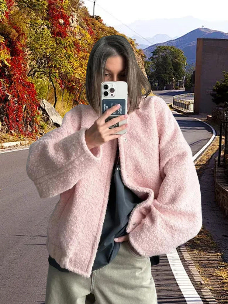 Damen Gemütlicher Teddy-Mantel mit oversized Schnitt Drune