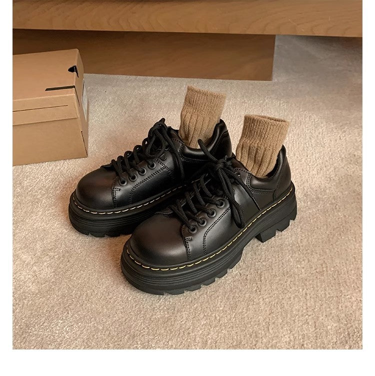 Damen Chunky Schnürschuhe mit rutschfester Profilsohle und stilvollem Design Drune