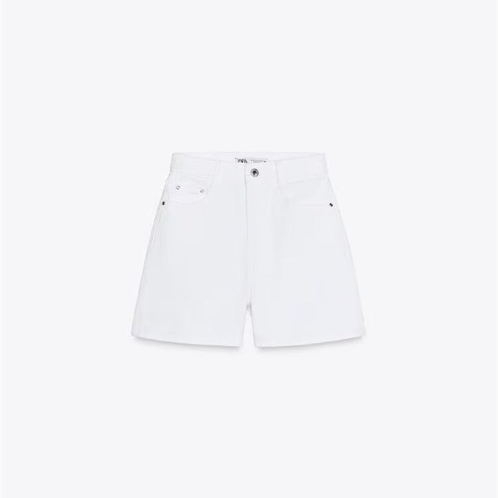 Damen Denim-Shorts im lässigen Schnitt mit hoher Taille und praktischen Taschen Drune