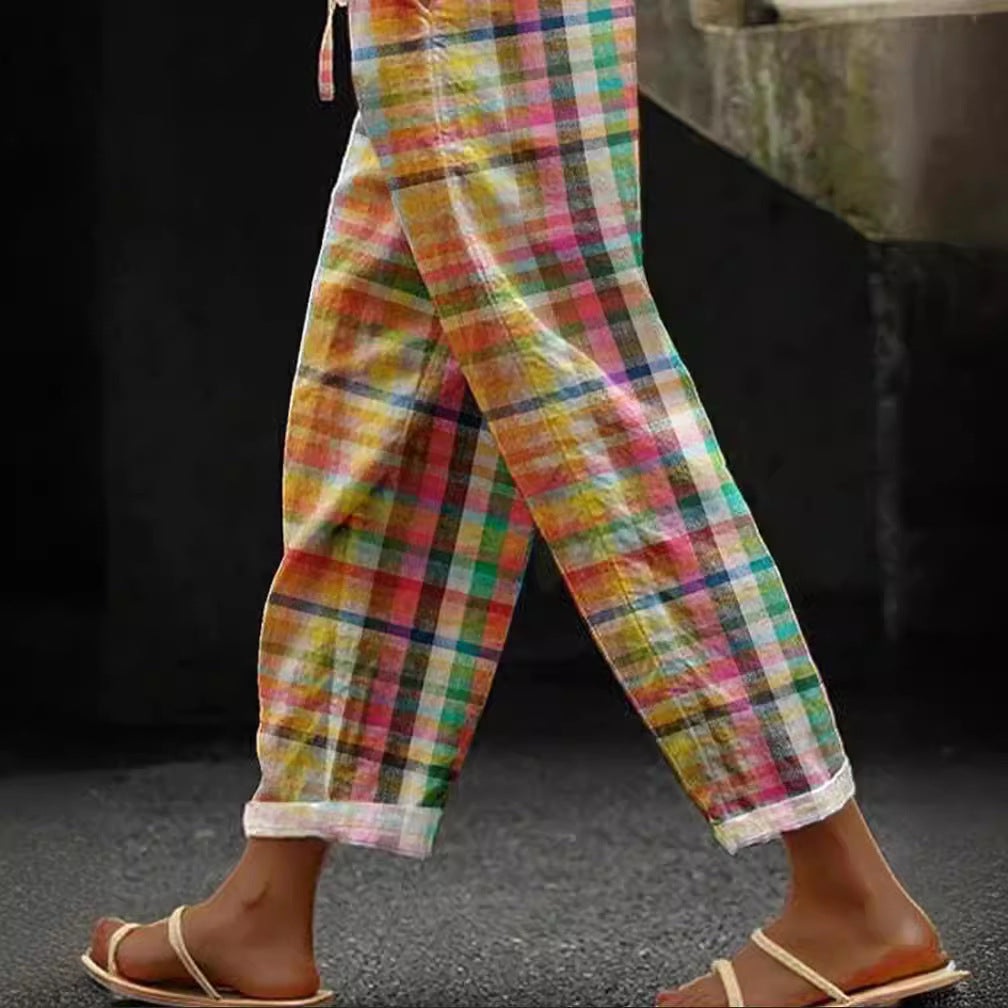 Damen Karierten Sommerhose Drune