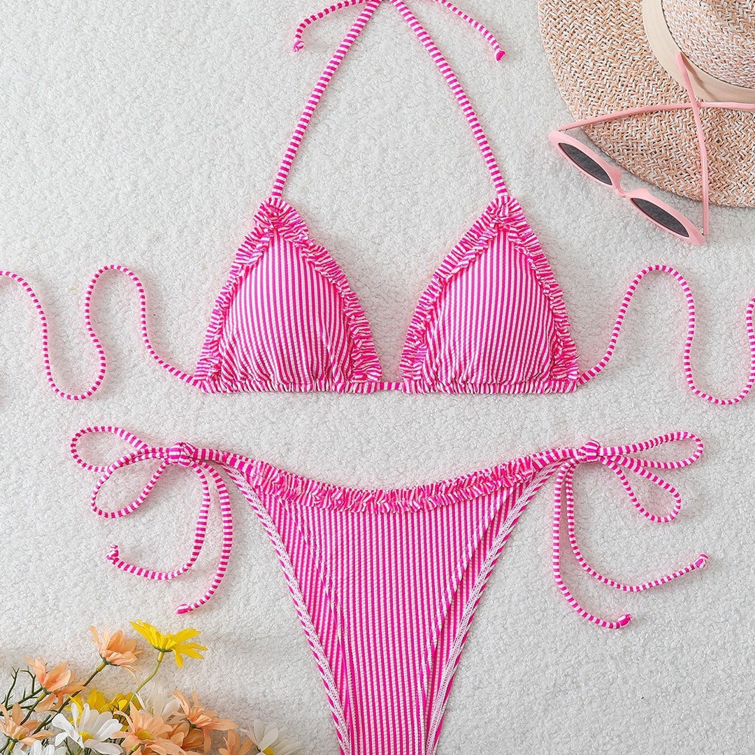 Damen Triangel-Bikini mit lässigen Bindebändern Drune