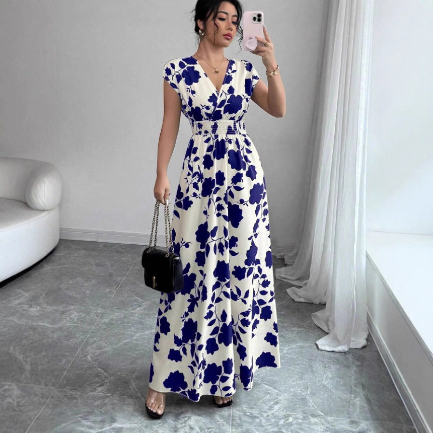 Damen Maxikleid mit floralem Muster Drune