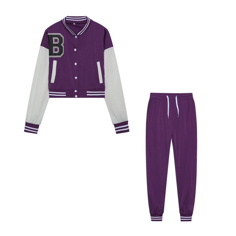 Damen Sportliches Set aus cropped Jacke und Jogginghose Drune