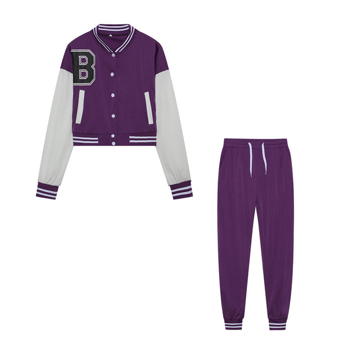Damen Sportliches Set aus cropped Jacke und Jogginghose Drune