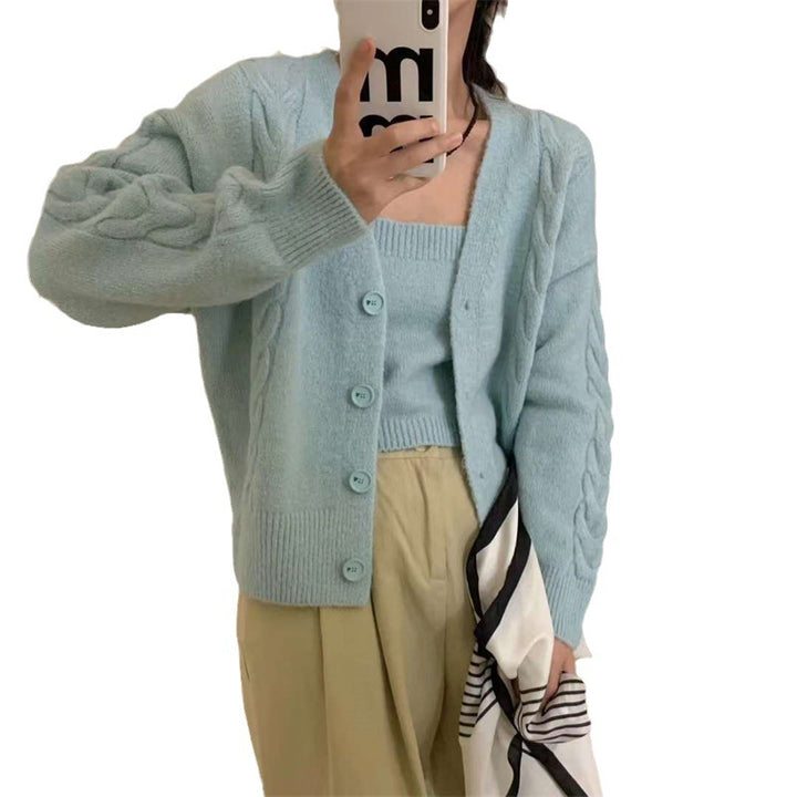 Damen Strickjacke im Kabelstrickdesign mit Knopfleiste und eleganter Passform Drune
