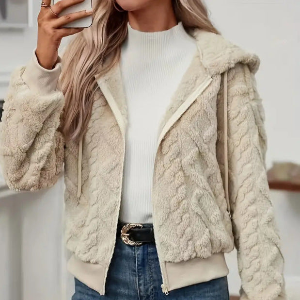 Damen Kuschelige Fleecejacke Drune