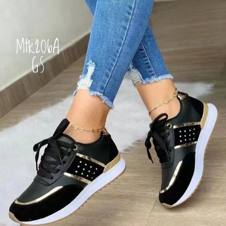Damen  Plateausneaker mit Glanzbesatz und gepolstertem Komfortfußbett Drune