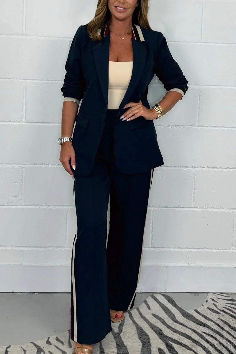 Damen Elegante und bequeme Blazer-Hosen-Kombination Drune