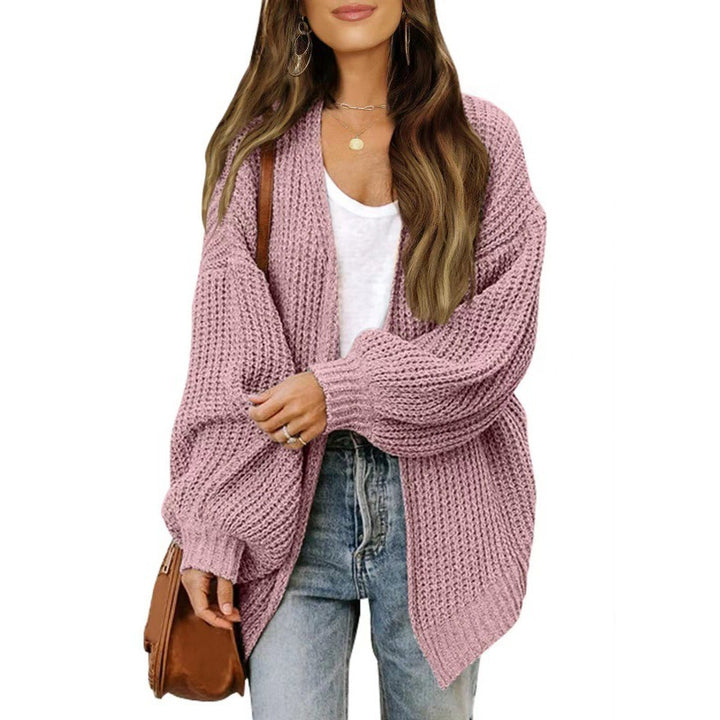 Damen lockerer Strickcardigan mit voluminösen Ärmeln und strukturiertem Design Drune