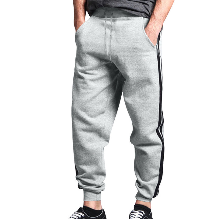 Herren sportliche Jogginghose mit seitlichen Kontraststreifen und elastischem Bund Drune