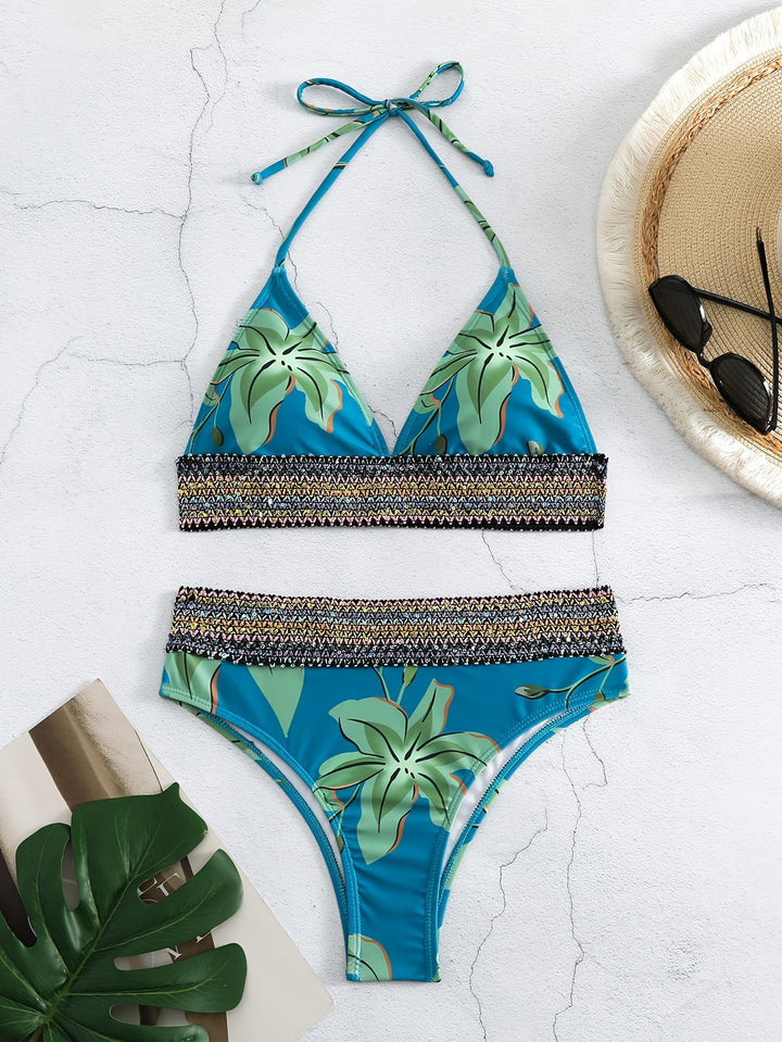 Damen Triangel-Bikini mit floralem Muster und komfortablem Tragekomfort Drune