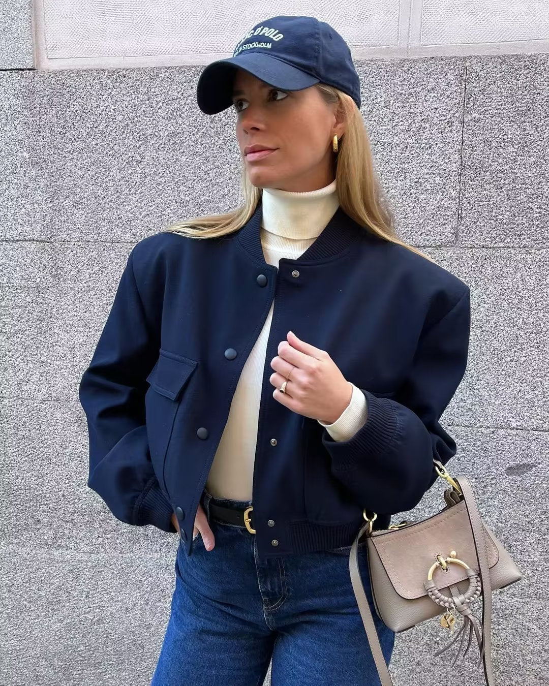 Drune | Bomberjacke - Minimalistisches Design - Leichte Schicht - Streetwear-Essential