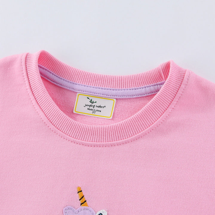 Mädchen Sweatshirt mit niedlichem Einhorn- und Blumen-Design Drune