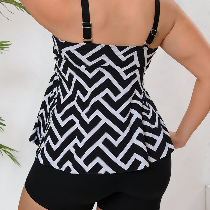 Damen Tankini-Set mit modischem geometrischem Muster Drune