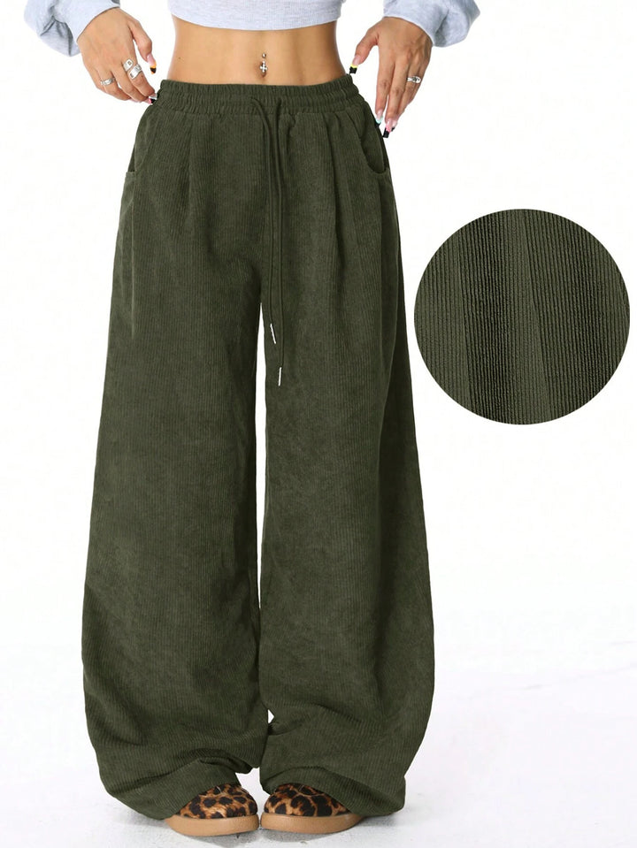 Damen Weite Komforthose aus weichem Cord Drune