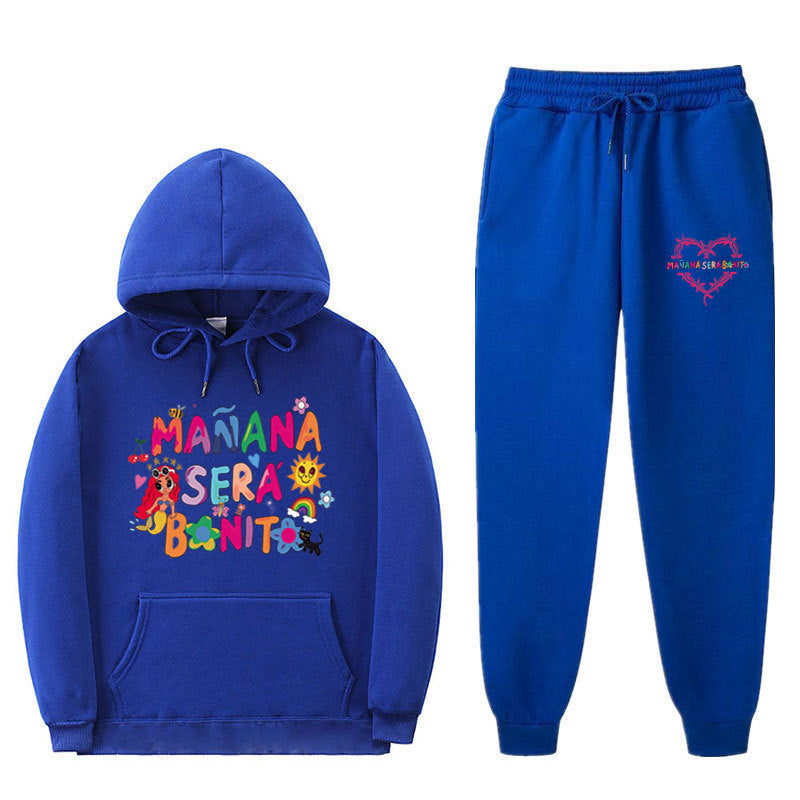 Damen Sweatshirt- und Jogginghose-Set mit buntem Aufdruck Drune