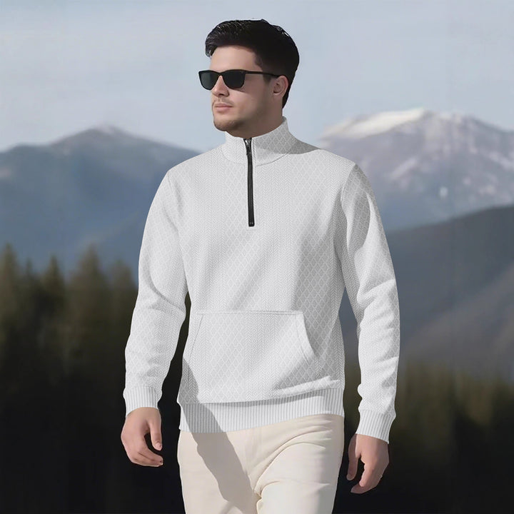 Herren Sweatpullover mit Stehkragen und praktischen Taschen Drune