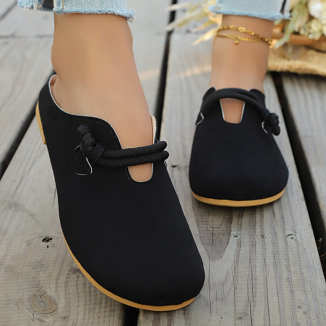 Damen Komfortable Mules mit luxuriösem Garnitur-Detail Drune