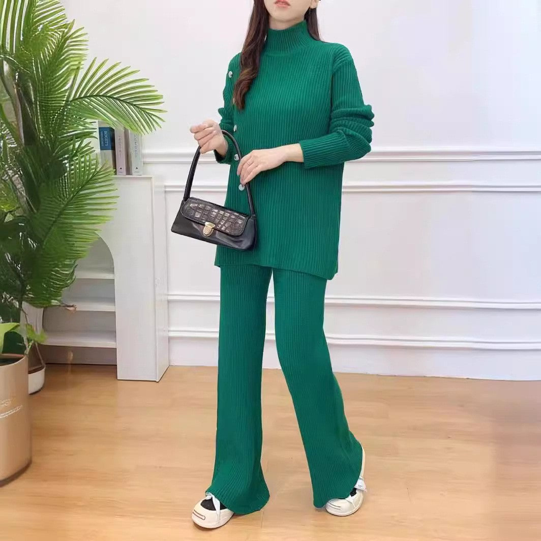 Damen elegantes und gemütliches Strickanzug-Set Drune