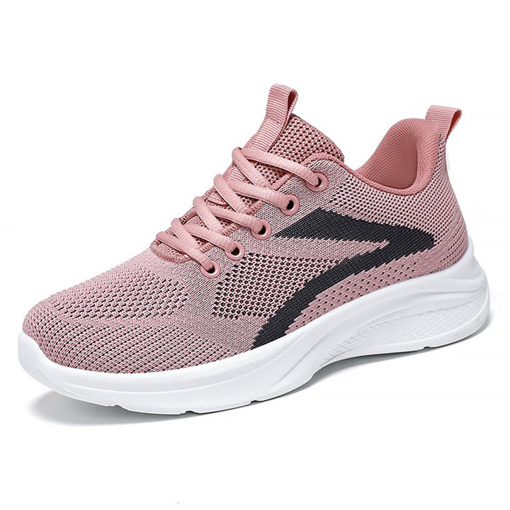Damen nan atmungsaktive gestrickte Sneaker mit Memory-Schaum-Fußbett und stoßdämpfender EVA-Sohle Drune