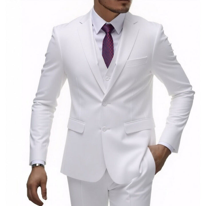 Herren nan dreiteiliges Slim-Fit Anzugset mit Weste, schmalem Revers und taillierter Silhouette Drune
