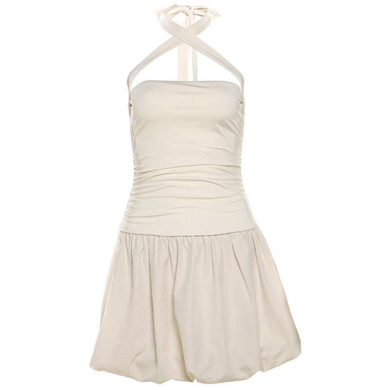 Damen luftiges Sommerkleid mit schulterfreiem Design Drune